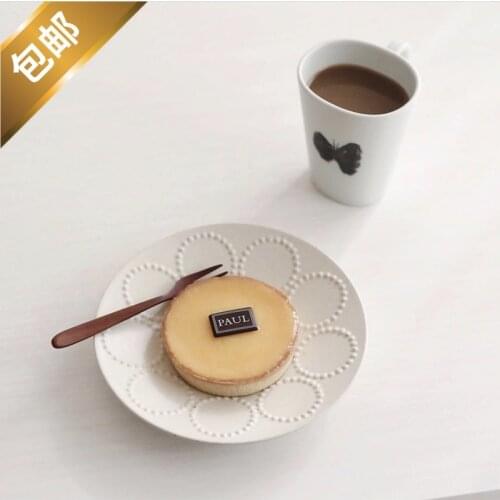 Japans same type of Kitagawa circle ceramic household dish desserts ins plate matte breakfast plate salad plate