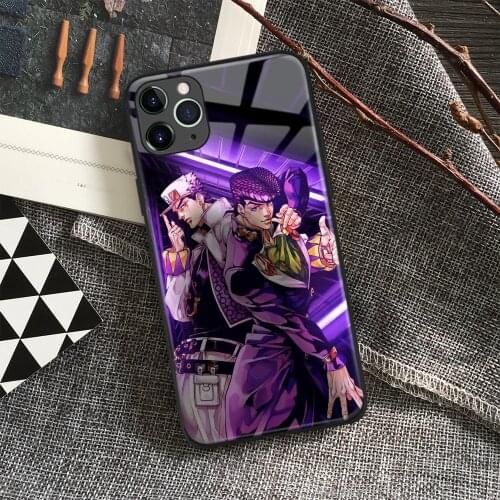 Jotaro Josuke JoJos Bizarre Anime Soft Silicone Glass Phone Case for IPhone SE 6s 7 8 Plus X Xr Xs 11 12 Mini Pro Max Samsung