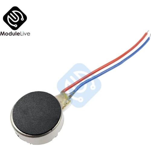 12000RPM Small Size DIY Kit 0834 Iron Coin Flat Vibrating Micro Motor DC 3V 8mm 70mA Max For Pager and Cell Phone Mobile