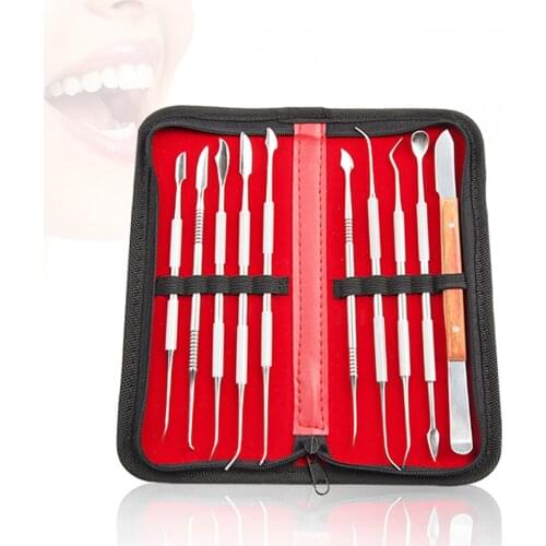 10Pcs Dentals Stainless Steel Wax Carving Tool Set Dentist Sculpture Knife Dentistry Instrument Dentals Lab Wax Cutter Supplies
