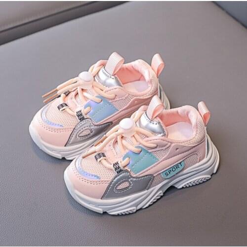 2021 Newest Kids Shoes for Baby Girls and Boys Anti-slip Soft Rubber Bottom Baby Sneaker Casual Flat Shoes Children Size 21-30