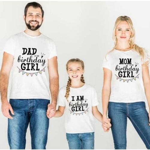 Matching Family Outfits Birthday Boy Dad Mom of the Birthday Girl T Shirt Mother Father Daughter Son Clothes Sister Brother Set
