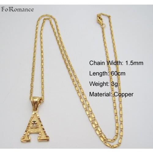 A-Z Letters Necklaces 1PC Women Men Gold Color Initial Pendant 60cm Box Chain English Letter Jewelry 26 Alphabets Best Quality