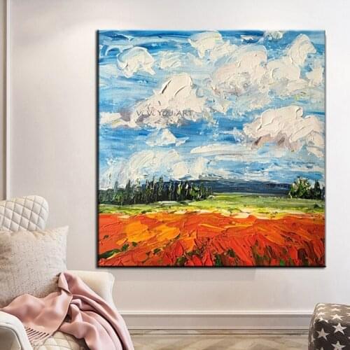 Handpainted Landscape Oil Painting Wall Decor Handmade Abstract Painting Thick Oil painting Canvas For Living Room Decoration