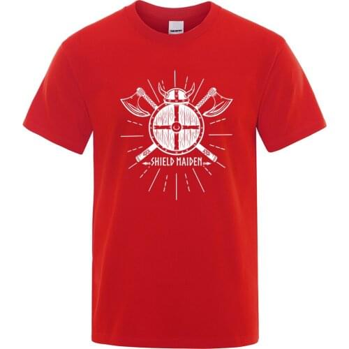 TV Show Vikings Shield Maiden Mens Tshirt 2019 Summer Short Sleeve O-Neck Casual Top Harajuku Cotton Men T-Shirt Brand Tee Shirt