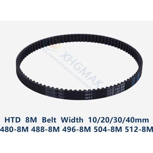 HTD 8M synchronous belt C=480/488/496/504/512 width 20/30/40mm Teeth 60 61 62 63 64 HTD8M Timing Belt 480-8M 496-8M 512-8M