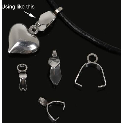 20pcs/lot DIY Jewelry Findings Pendant Clasps Stainless Steel Necklace Connectors Beads