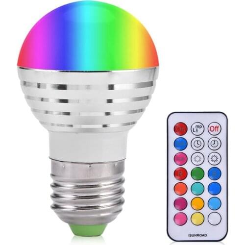 LED RGB Bulb E27 3W Color Changing Lamp RGB Led Light Spotlight Candle Light Remote Control Holiday Party Bar AC85-265V
