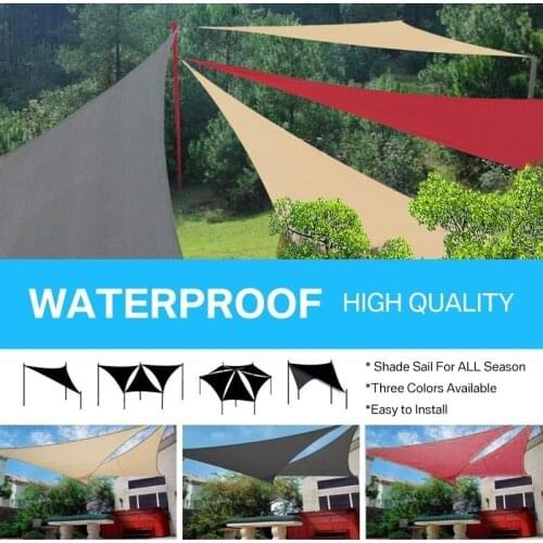 300D Waterproof Anti-UV Polyester Triangle Awning Sun Shading Net Sun Shade Sail Outdoor Sun Shelter Garden Canopy Shade Cloth