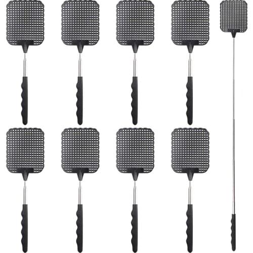 9 Packs of Retractable Fly Swatter, Retractable Stainless Steel Handle, Suitable for Home, Classroom and Office