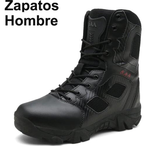 High Top Tactical Boots Men Shoes Waterproof Hiking Shoes Outdoor Hunting Boots Mountain Shoes Man Desert Combat Military Boots