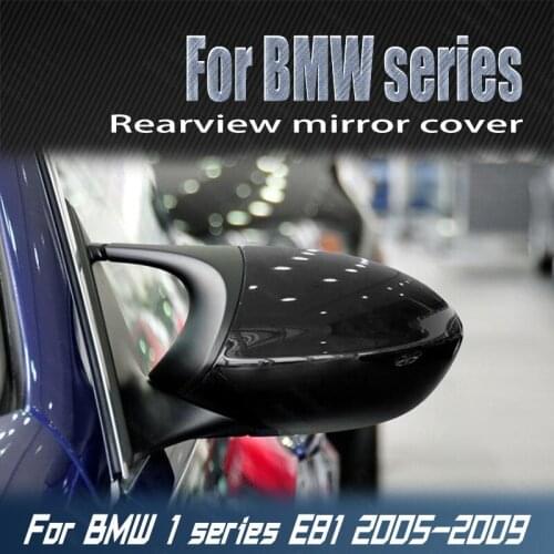 Car High Quality Side M Style Glossy Black Replacement Rearview Mirror Cover Caps for BMW 1 Series E81 2005 2006 2007 2008 2009