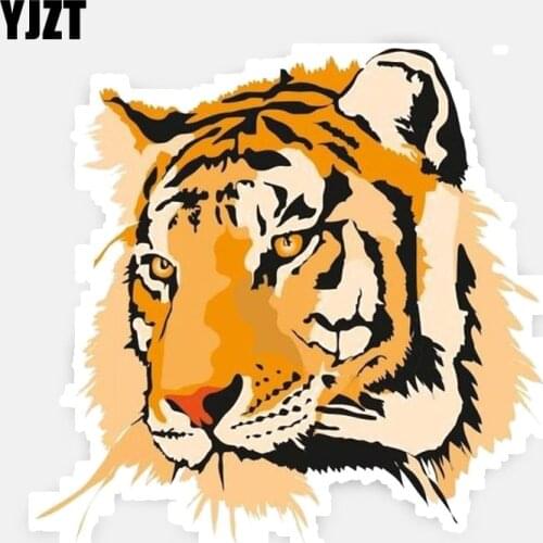 YJZT 15.5CM*15CM Fashion Tiger King Of The Forest High-quality PVC Car Sticker Decal 5-0433