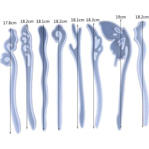 Women Headdress DIY Epoxy Resin Mold Set Silicone Hairpin Mould Girls Hair Jewelry Making Molds