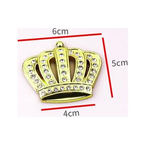 Gold Metal Crystal Crown Luxury VIP Emblem Auto Badge Motorcycle Decals Sticker Car Accessories x1