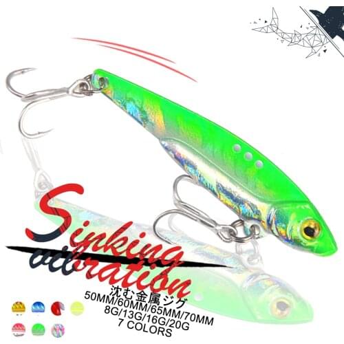 1PCS 8G/13G/16G/20G VIB Vibration Sinking Fishing Baits 3D Eyes Artificial Baits Fishing Lures Spinner Bass Pike Fishing Tackle