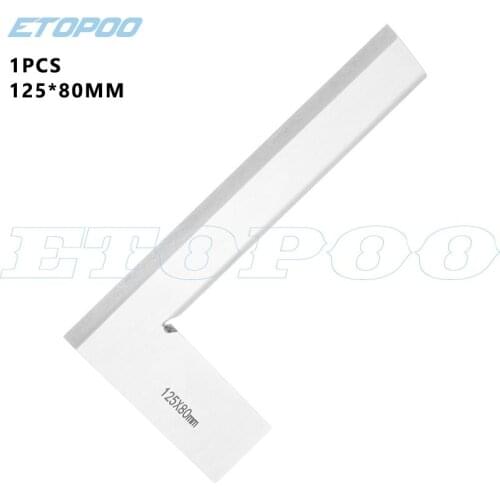 1PCS 125 x 80mm Stainless Steel Bladed 90 Degree Angle Try Square Ruler