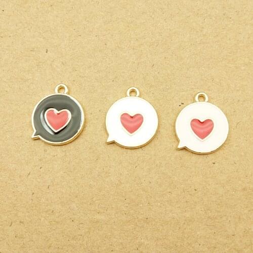 10pcs 14x16mm enamel heart charm for jewelry making and crafting earring pendant bracelet and necklace charm
