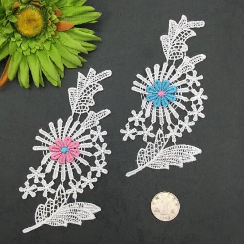 10pcs embroidered cloth patch flower wate rsoluble guipure lace parches for wedding,fabric lace patches for clothing