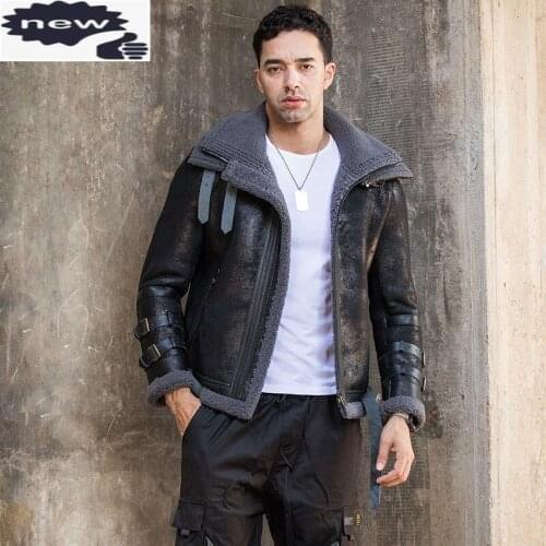 100% Natural Shearling Women Double Layer Collar Thick Warm Wool Lining Overcoat Real Fur Coat 5XL Genuine Leather Jacket