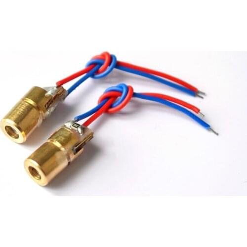 100pcs 650nm 6mm 3V 5mW Laser Dot Diode Module Head With Red Dot High Quality