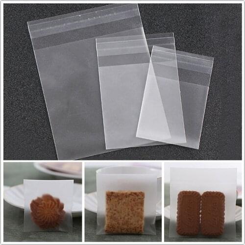 100PCs Transparent Bags Small Ziplock Food Packaging Bags Clear Fresh-keeping Dustproof Reusable Candy Cookie DIY Storage Bag