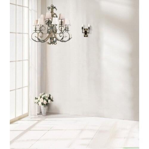 5x7ft White Room Flowers Photography Backdrops Photo Props Studio Background