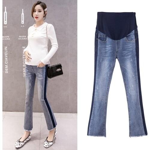 615# Maternity Clothes Spring Autumn Slimming Maternity Jeans Elastic Waist Maternity Trousers