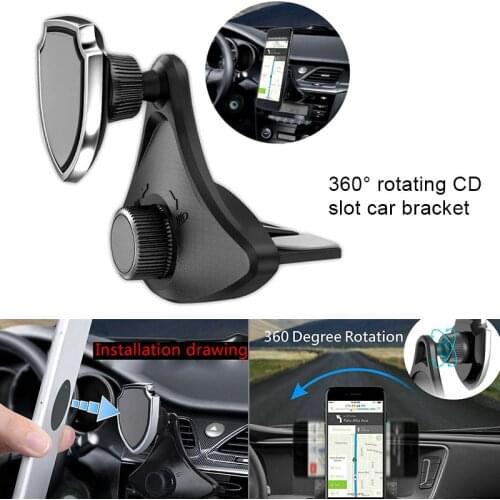 Rotating CD Slot accessoire portable telephone support Car Mount Holder Stand Magnetic For Cell Phone Accessories UY8