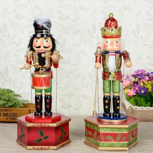 Free shipping Movable doll puppets 32CM handmade music nutcracker puppets , Christmas Hand-painted doll gift D335