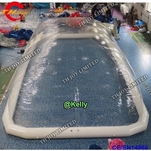 Free door shipping transparent inflatable pool cover bubble dome tent for sale, clear inflatable swimming pool cover tents