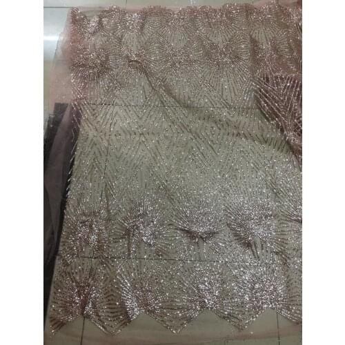 Free shipping stock 5yards HQ22# Radiate stripes of rose gold flash powder lace fabric for bridal wedding dress/sawing