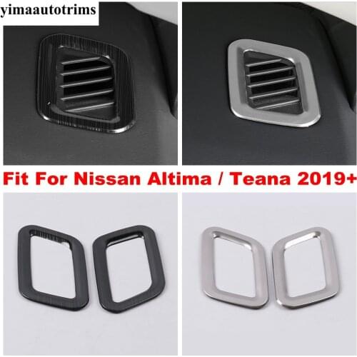 Car Interior Dashboard Side Air AC Vent Decor Frame Cover Trim Stainless Steel Accessories For Nissan Altima / Teana 2019 - 2021