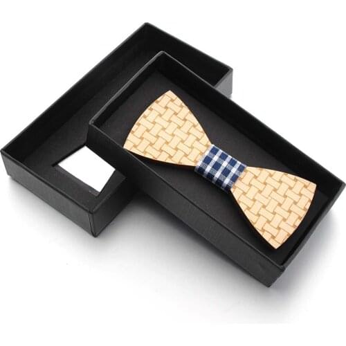 Wood Gift for Him Boyfriend Husband Men Wooden Bow Tie Wedding Bowtie for Lover Father Dad Gift