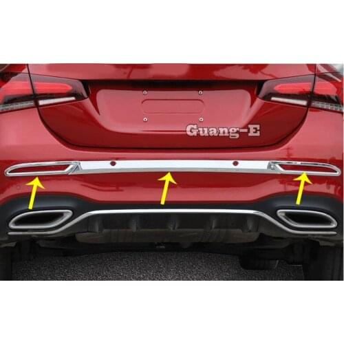 For Mercedes Benz A Class W177 A180 A200 A250 2019 2020 Car Rear Back Bumper Fog Light Trim Trunk Plate Frame Lamp Protect Panel