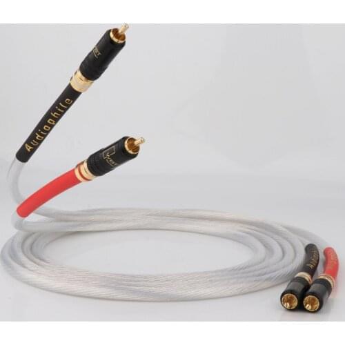 Hi-End 4N OFC Silver Plated RCA Interconnect Cable RCA to RCA Audio Cable Analogue Cable Phono Cable HiFi Signal Extension Line