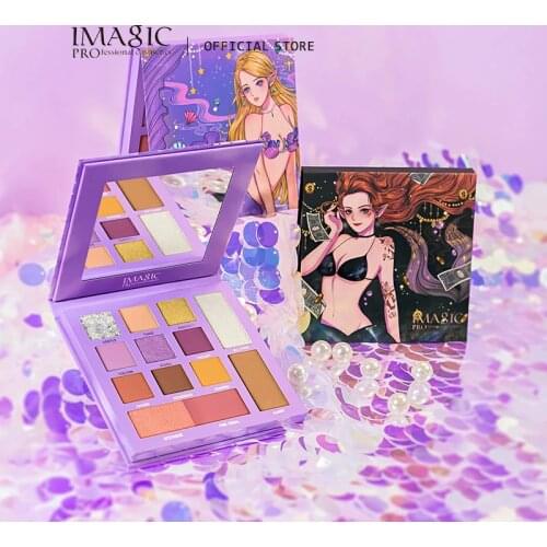 IMAGIC Lasting Eyeshadow Palette 13-Color Sunrise Glitter Earth Color Anti-Smudge Eyeshadow Palette Cosmetic Portable Set