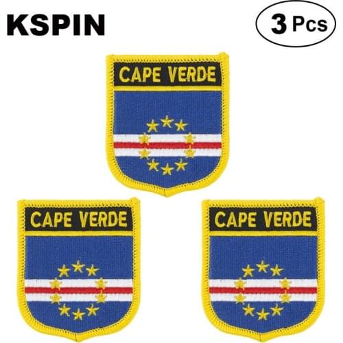 Cape Verde Shiled Shape flag patches national flag patches for Cothing DIY Decoration