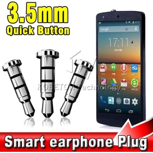 Kebidumei 3.5 MM Earphone Jack Smart Key Shortcuts Dust Plug Klick Quick Button for Samsung Galaxy S4 S5 I9600 Android Phone