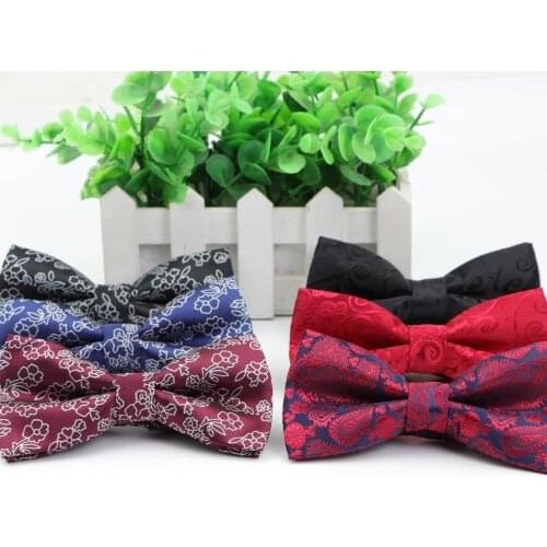 Classical Flower Fashion Bowties Groom Men Colorful Rose Cravat Grid Male Marriage Butterfly Wedding Bow Ties