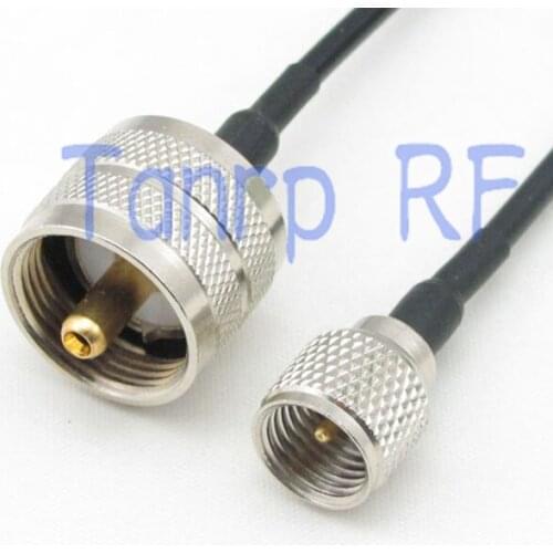 50CM Pigtail coaxial jumper cable RG174 extension cord 20in UHF male PL259 PL-259 plug to mini UHF male RF connector adapter