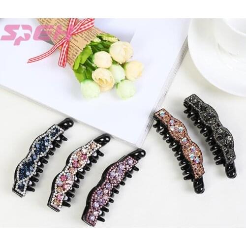Korean fashion new womens headdress small fresh personality banana clip Diamond Bridal Hair Ornament