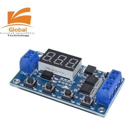 DC 12V 24V Dual MOS Tube LED Digital Time Delay Relay Trigger Cycle Timer Delay Switch Circuit Board Timing Control Module
