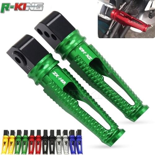 Motorcycle Accesstories CNC Aluminum Rear Foot Pegs Footrest Adapter Rider/Passenger Footpegs For kawasaki ZX-14R ZX14R ZX 14R