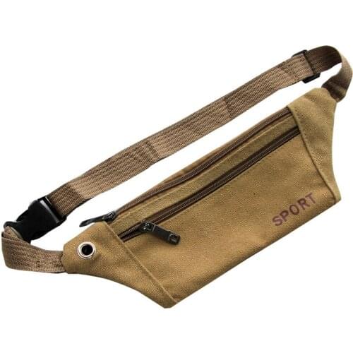 Men and women outdoors Fashion Canvas Sports Wallet with three zippers and large fanny pockets Chest bag waist bag men denim bag