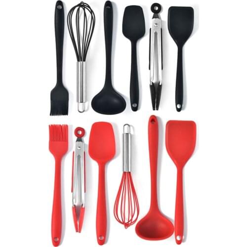 6Pcs Kitchen Utensil Set New Silicone Cooking Nonstick Heat Resistant Silicone Spoon Spatula Brush Clip Kitchen Tools Apartmen
