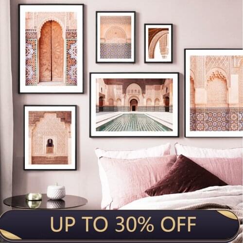 Wall Art Canvas Painting Moroccan East Gate Arabic Style Nordic Posters And Prints Wall Pictures For Living Room Salon Decor