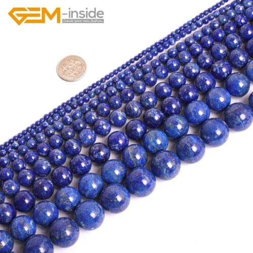 Natural High Quality Round Lapis Lazuli Stone Beads For Jewelry Making Strand 15inch Bracelet Necklace DIY