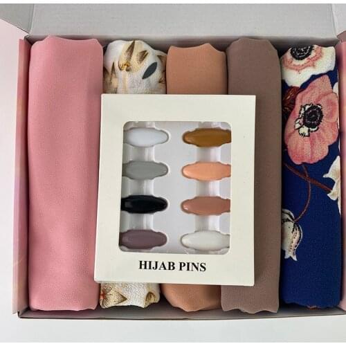 NEW WOMEN GIFTS BOX HIJABS HIAJBS SET CHIFFON SHAWLS