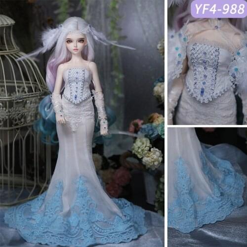 BJD Clothes 1/4 Minifee Rendia Wind of Hope Active Line Girl Body Blue Feather Peacock Goddess Outfit Doll Accessories Fairyland